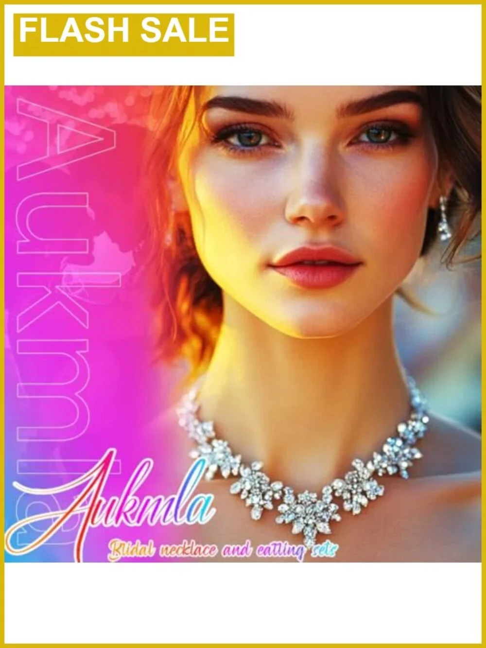 Rhinestone Crystal Bridal Wedding Jewelry Set Choker Necklace Earrings Bracelet
